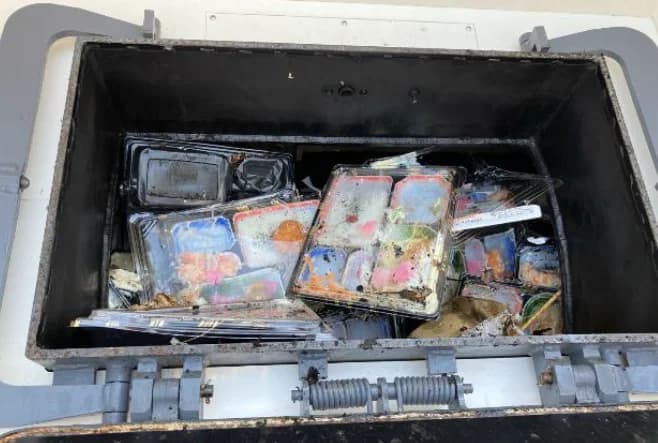 お弁当箱などの食品廃棄物が投入された処理槽